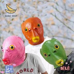 Mặt Nạ Silicone Cá Xanh Lá Rực Rỡ - Độc Đáo Cho Halloween, Đồ Trang Trí Tiệc Hóa Trang Thú Vị