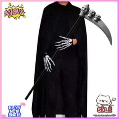 Bộ Trang Phục Thần Chết Halloween 3 Món - Áo Khoác Trùm Đầu & Găng Tay Xương - Lựa Chọn Kinh Dị Hoàn Hảo Cho Bữa Tiệc Ma Quái