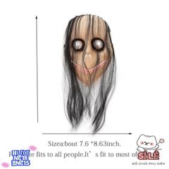 Mặt Nạ Halloween Momo - Phụ Kiện Hóa Trang Độc Đáo Cho Nam Nữ, Kích Thước Vừa Vặn, Dễ Sử Dụng, Chất Liệu Nhựa Bền, Thích Hợp Tiệc Hóa Trang