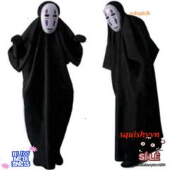 Set Trang Phục Cosplay Vô Diện Kaonashi - Hóa Trang Hayao Miyazaki từ Spirited Away cho Người Lớn và Trẻ Em