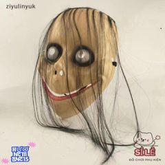 Mặt nạ Halloween Ziyulinyuk - Tóc Dài Huyền Bí Miệng V cho Bữa Tiệc Hóa Trang - Phụ Kiện Trang Trí Ma Nữ