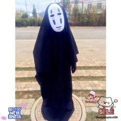 Bộ trang phục cosplay Vô Diện (Kaonashi) - Áo choàng đen, mặt nạ đặc trưng, găng tay cho lễ hội Halloween và cosplay anime
