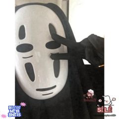 Bộ trang phục cosplay Vô Diện (Kaonashi) - Áo choàng đen, mặt nạ đặc trưng, găng tay cho lễ hội Halloween và cosplay anime
