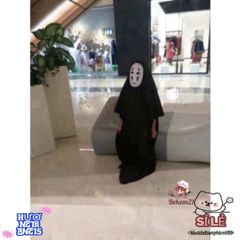 Bộ trang phục cosplay Vô Diện (Kaonashi) - Áo choàng đen, mặt nạ đặc trưng, găng tay cho lễ hội Halloween và cosplay anime