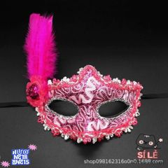 Mặt Nạ Hóa Trang Nửa Mặt Phong Cách Nhật Bản Có Lông Vũ - Phụ Kiện Halloween Độc Đáo Cho Tiệc Tùng và Sự Kiện