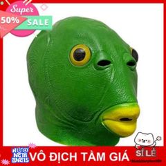 Mặt Nạ Cá Da Xanh Silicon Độc Đáo - Mặt Nạ Êch Cosplay Vui Nhộn Cho Tiệc Tùng và Halloween
