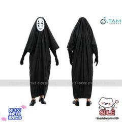 Bộ trang phục Halloween Vô Diện cho trẻ em và người lớn - Áo đen, mặt nạ và găng tay - Hóa trang ấn tượng cho sự kiện lễ hội