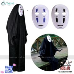 Bộ trang phục Halloween Vô Diện cho trẻ em và người lớn - Áo đen, mặt nạ và găng tay - Hóa trang ấn tượng cho sự kiện lễ hội