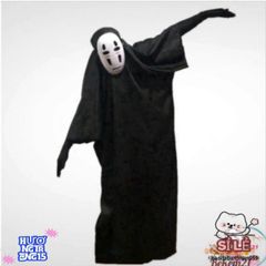 Bộ Trang Phục Hóa Trang Ma Quái Đen Cho Người Lớn & Trẻ Em - Áo Choàng, Mặt Nạ và Găng Tay Halloween Kinh Dị