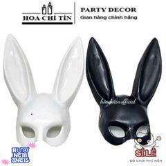 Mặt Nạ Tai Thỏ Bunny Đen Trắng - Phụ Kiện Halloween Độc Đáo Cho Trang Phục Dự Tiệc, Halloween và Hóa Trang Sexy