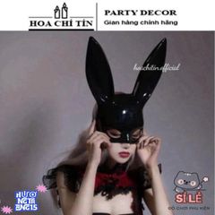 Mặt Nạ Tai Thỏ Bunny Đen Trắng - Phụ Kiện Halloween Độc Đáo Cho Trang Phục Dự Tiệc, Halloween và Hóa Trang Sexy