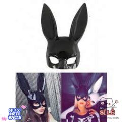 Mặt Nạ Tai Dài Bunny Đen Trắng - Phụ Kiện Hóa Trang Độc Đáo Halloween Cho Trẻ Em Và Người Lớn, Giao Hàng Nhanh