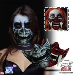 Mặt Nạ 3D Samurai Oni Nhật Bản - Đạo Cụ Halloween Hóa Trang Kinh Dị - Phụ Kiện Cosplay Độc Đáo, An Toàn, Thoải Mái