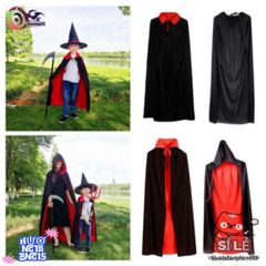Áo choàng Halloween Gothic 150cm - Trang phục hóa trang cho trẻ em, phong cách bí ẩn và quyến rũ, hoàn hảo cho bữa tiệc hóa trang.