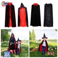 Áo choàng Halloween Gothic 150cm - Trang phục hóa trang cho trẻ em, phong cách bí ẩn và quyến rũ, hoàn hảo cho bữa tiệc hóa trang.