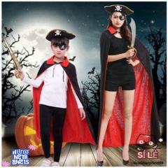Áo Choàng Phù Thủy Ma Cà Rồng 2 Màu - Áo Choàng Halloween Chất Liệu Thun Bền, Phong Cách Huyền Bí Dành Cho Tất Cả Các Độ Tuổi