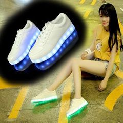 Giày Phát Sáng LED 7 Màu Unisex - Giày Da Dễ Lau Chùi, Thoải Mái, Có Sạc, Size 37-43, Phù Hợp Nam Nữ