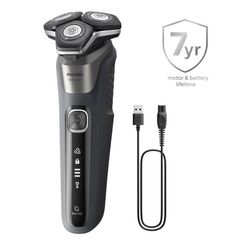Máy Cạo Râu Philips S5887/50 Series 5000 - Công Nghệ SkinIQ, 45 Lưỡi Dao SteelPrecision, Cạo Râu Khô và ướt, Pin Li-Ion 60 Phút
