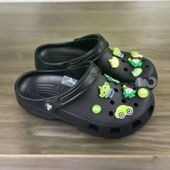 Giày Sục Crocs Classic Clog Đen Kem Trắng - Dép Sandal Quai Hậu Thời Trang, Siêu êm Dành Cho Nam Nữ, Phong Cách Trẻ Trung