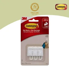 Combo 10 bộ móc treo 3M COMMAND™ 17502ANZ, chịu tải 225g/ móc, 3 móc/vỉ, sản xuất tại Singapore