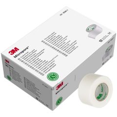 Combo 5 Cuộn Băng Keo Giấy Y Tế 3M Micropore 1530-1 - Êm Da, Siêu Dính An Toàn Cho Mọi Loại Da, Kích Thước 2,5cm x 9,1m