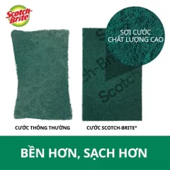 Miếng rửa chén 3M Scotch-Brite™ Tough Clean, 70 x 100mm - Siêu sạch, công nghệ độc quyền, mạnh mẽ nhưng không xước bề mặt, 1 miếng/gói