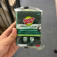 Miếng rửa chén 3M Scotch-Brite™ Tough Clean, 70 x 100mm - Siêu sạch, công nghệ độc quyền, mạnh mẽ nhưng không xước bề mặt, 1 miếng/gói