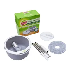 Bộ Lau Nhà Thông Minh 3M Scotch-Brite T6-PD18 - Bông Lau Microfiber Xoay 360 Độ, Giặt và Vắt Tiện Lợi, Màu Xám