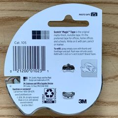 Băng Dính Ma Thuật 3M Scotch 105 - Bám Dính Chắc Chắn, Kích Thước 19mm x 7,62m, Sản Xuất Tại Mỹ, Dùng Cho Văn Phòng, DIY, Gia Đình