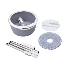 Bộ Lau Nhà Thông Minh 3M Scotch-Brite T6-PD18 - Bông Lau Microfiber Xoay 360 Độ, Giặt và Vắt Tiện Lợi, Màu Xám