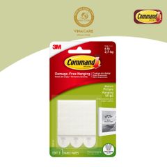 Móc Dán Tường 3M COMMAND™ 17201-ES Trắng - Giải Pháp Treo Tranh An Toàn Chịu Tải 2.7 KG, 6 Dải (3 Cặp)