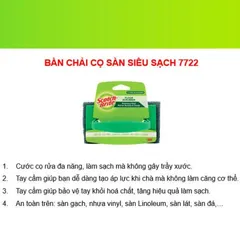 Bàn Chải Chà Sàn Siêu Sạch 3M™ Scotch-Brite® 7722 - Đa Năng, Không Trầy Xước, An Toàn Cho Sàn Gạch, Sứ, Vinyl, Thái Lan