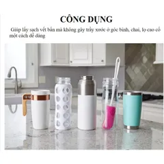 Cây Cọ Rửa Bình Chai 3M™ Scotch-Brite® Màu Hồng - Sản Phẩm Cao Cấp Dài 36cm, Không Trầy Xước, Giúp Vệ Sinh Dễ Dàng