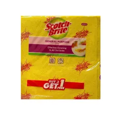 Khăn Lau Đa Năng 3M Scotch-Brite - Siêu Thấm, Không Bụi, Bền Bỉ (4 Cái/Gói) - Giải Pháp Lau Sạch Tối Ưu Cho Nhà Bếp Và Ô Tô