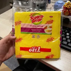 Khăn Lau Đa Năng 3M Scotch-Brite - Siêu Thấm, Không Bụi, Bền Bỉ (4 Cái/Gói) - Giải Pháp Lau Sạch Tối Ưu Cho Nhà Bếp Và Ô Tô