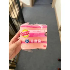 Túi 3 Miếng Rửa Chén Mút Không Trầy Xước Hình Sóng Màu Hồng Scotch Brite 3M - Đồ Dùng Nhà Bếp Chất Lượng Cao