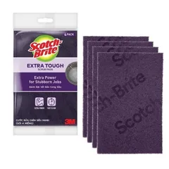 Miếng cọ rửa đa năng 3M Scotch Brite™ 7447 siêu mạnh, 100mm x 150mm - gói 4 miếng