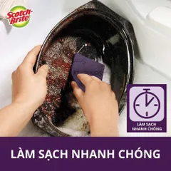 Miếng cọ rửa đa năng 3M Scotch Brite™ 7447 siêu mạnh, 100mm x 150mm - gói 4 miếng
