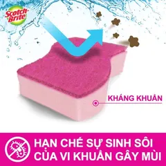 Miếng Rửa Chén Hình Sóng 3M Scotch-Brite Easy Clean - Combo 3 Miếng Không Trầy Xước, Thân Thiện Cho Nồi Chảo Chống Dính, Màu Hồng