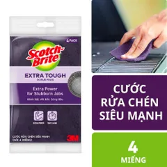 Combo 3 gói 12 miếng cọ rửa đa năng 3M Scotch Brite™ 7447 siêu mạnh, 100mm x 150mm - 4 miếng/gói