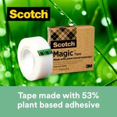 Set 3 cuộn băng dính trong suốt 3M SCOTCH 119 - Chất lượng cao, lý tưởng cho văn phòng và DIY, có thể viết được, 12,7mm x 20,3m