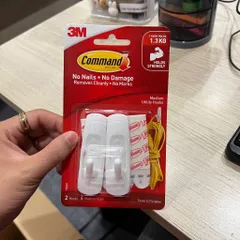Combo10 vỉ móc dính tường 3M COMMAND™ 17001ANZ, chịu tải 1.3 kg/móc, 2 móc/vỉ, Singapore
