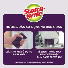 Combo 2 túi 8 miếng cọ nồi siêu mạnh 3M Scotch Brite™ 7447, 100mm x 150mm - sản xuất tại Thái Lan