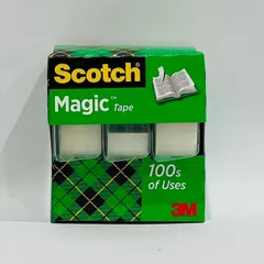 Vỉ 3 cuộn băng keo ma thuật Scotch 3M 3105, trong suốt, dễ cắt, tặng kèm máy cắt, thương hiệu Mỹ