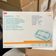 Hộp 25 miếng băng phim dính y tế trong suốt có gạc vô trùng 3M™ Tegaderm™+pad 3589, 9 x 15 cm, Mỹ
