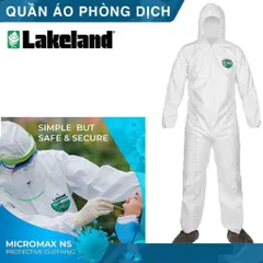 Bộ quần áo bảo hộ chống hóa chất Lakeland - MicroMax® NS cấp độ 4  size L (Giá 1 bộ)