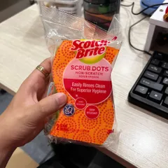 Miếng rửa chén hạt mài nổi 3M Scotch-Brite - 2 miếng không trầy xước, màu cam, vệ sinh hiệu quả cho bát đĩa, nồi chảo, 69mm x 114mm