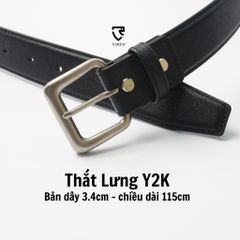 Thắt Lưng Nam Da Thật VAREN - Khóa Hợp Kim Cao Cấp, Bản 3.4cm Phong Cách Y2K Sang Trọng, Phụ Kiện Thời Trang Nam