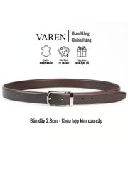 Thắt Lưng Da Bò Epsom Nâu VAREN PRIMO 3.0cm - Phong Cách Thanh Lịch, Bền Bỉ, Dễ Dàng Phối Đồ Cho Mọi Dịp