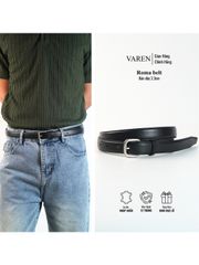 Thắt Lưng Da Bò VAREN ROMA Unisex - Khóa Hợp Kim Xám Khói, Bản 2.3cm, Phong Cách Tối Giản và Đẳng Cấp, Phụ Kiện Thời Trang Cao Cấp